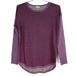 Smartwool Womens Purple Wool Blend Long Sleeve Crew Neck Tunic Top‎
